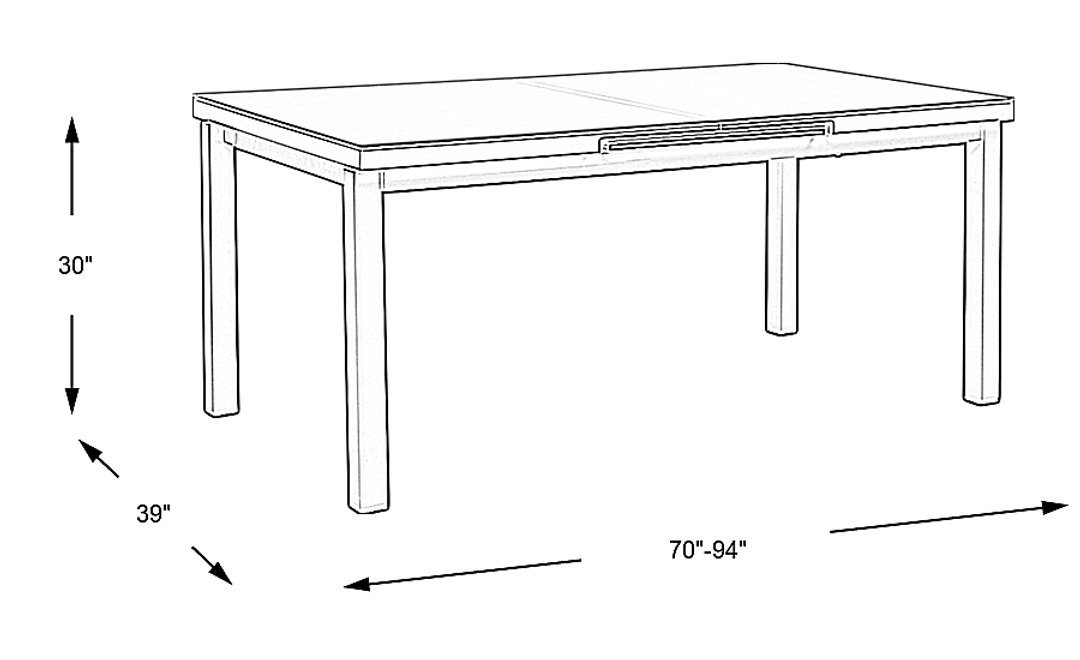 Solana Taupe 71-94 in. Rectangle Outdoor Dining Table