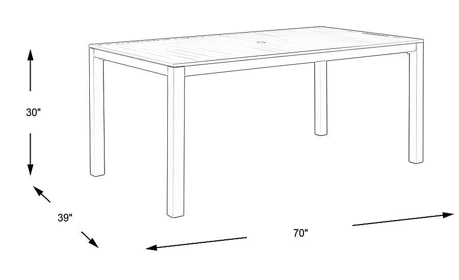 Solana Taupe 70 in. Rectangle Outdoor Dining Table - Rooms To Go