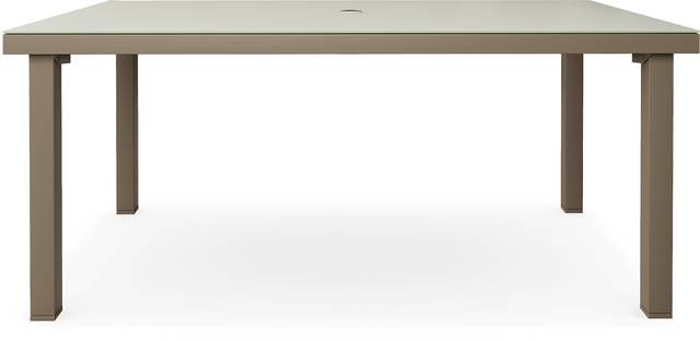 Solana Taupe 70 in. Glass Rectangle Outdoor Dining Table - Thumbnail - Image 3