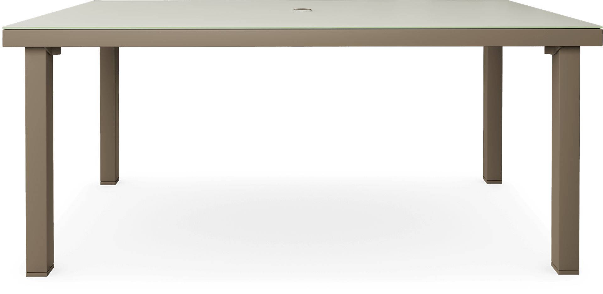 Solana Taupe 70 in. Glass Rectangle Outdoor Dining Table - Image 3
