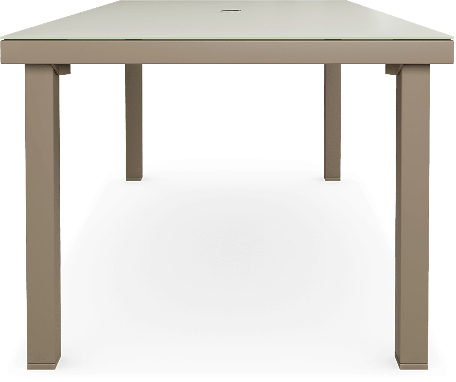Solana Taupe 70 in. Glass Rectangle Outdoor Dining Table - Image 5