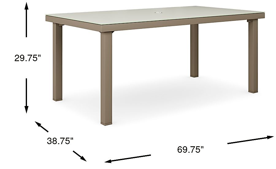 Solana Taupe Colors,Light Wood Aluminum Outdoor Rectangle Dining