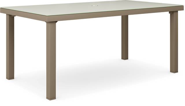 Solana Taupe 70 in. Glass Rectangle Outdoor Dining Table - Thumbnail - Image 1