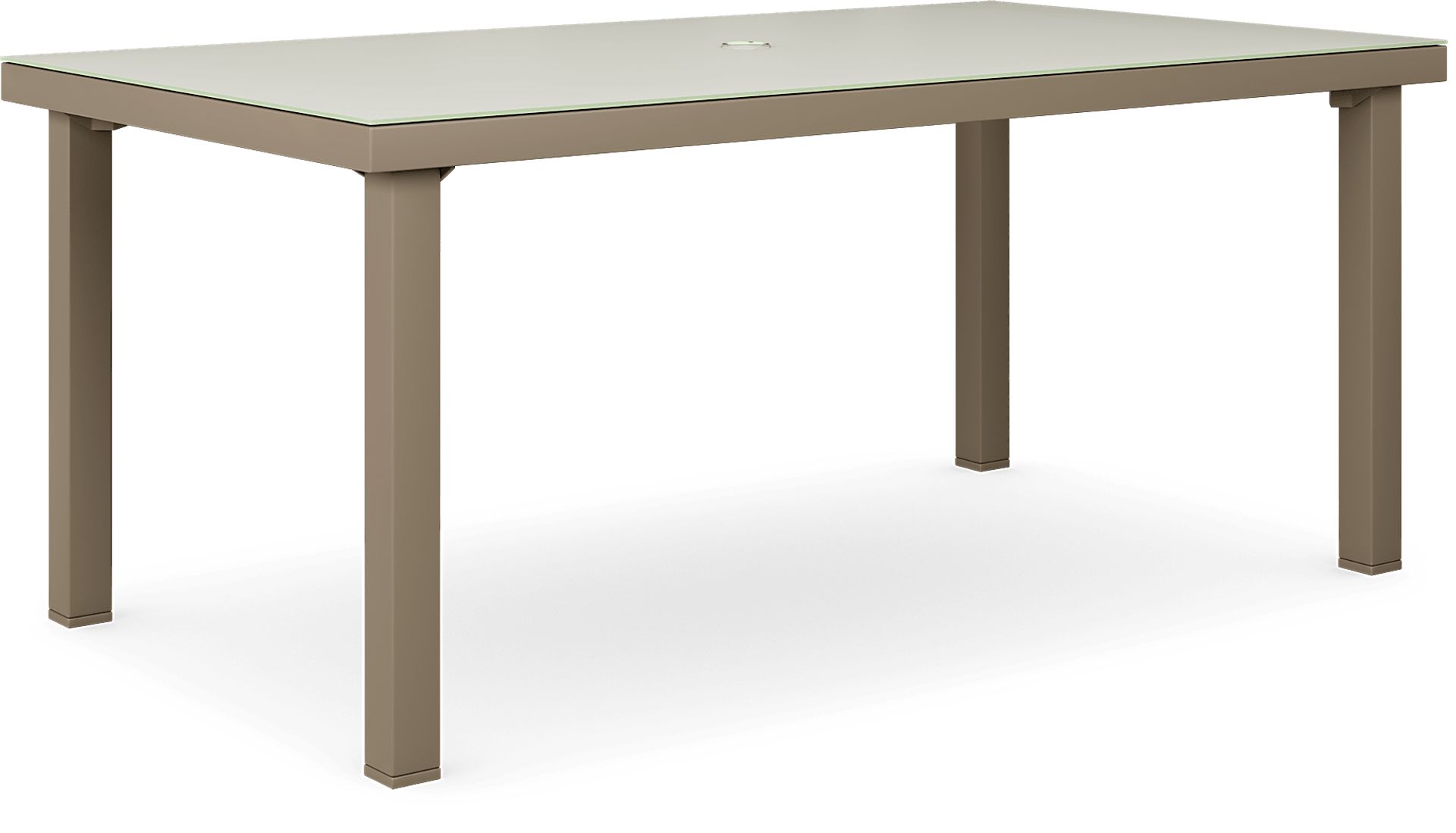 Solana Taupe 70 in. Glass Rectangle Outdoor Dining Table - Image 1