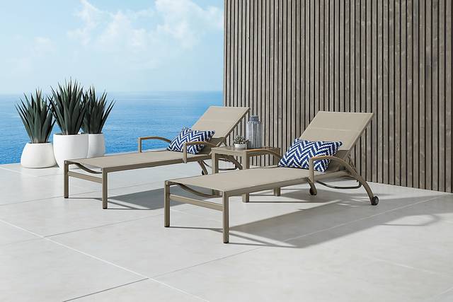Solana Taupe Outdoor 3 Pc Chaise Set - Thumbnail - Image 2