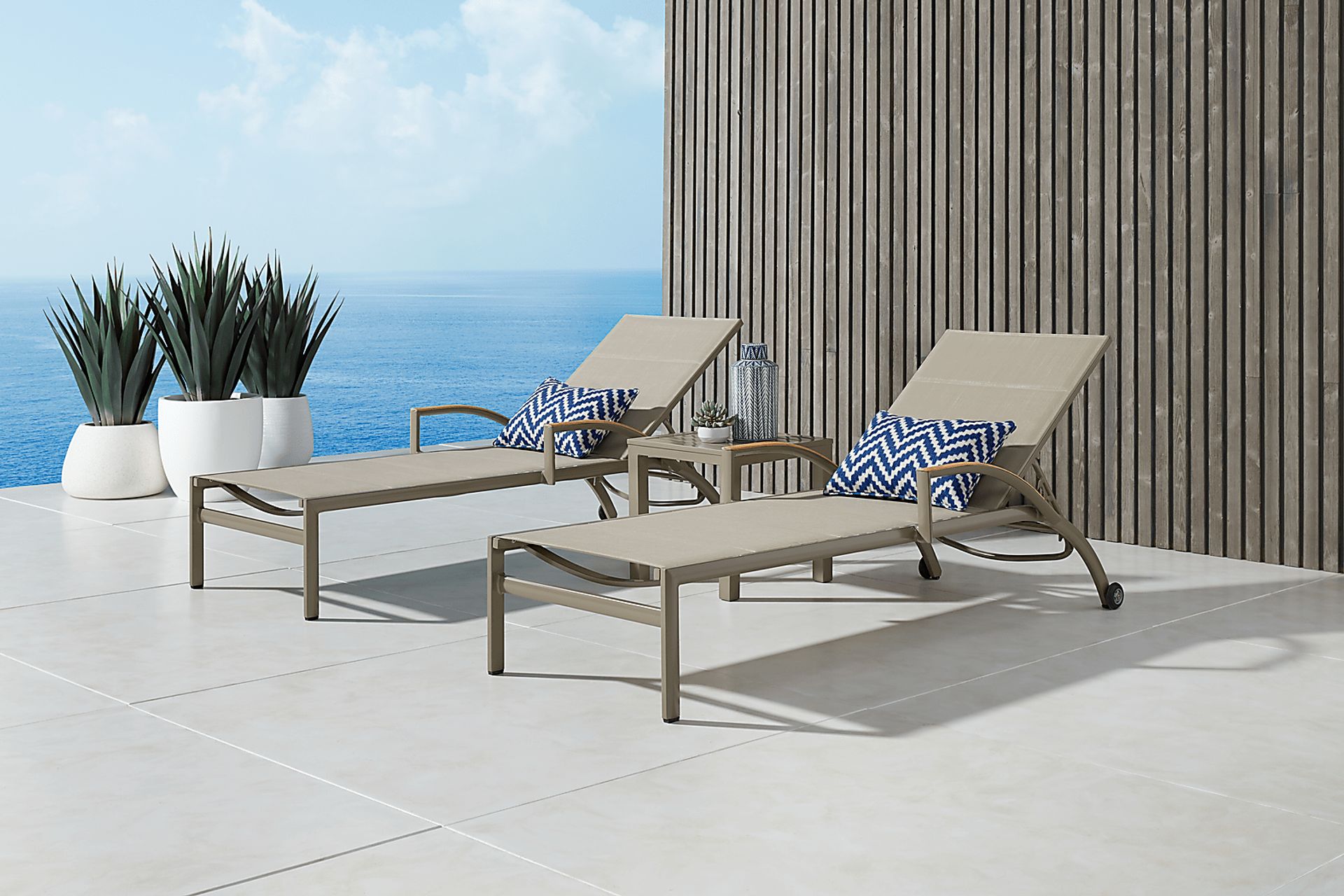 Solana Taupe Outdoor 3 Pc Chaise Set - Image 2