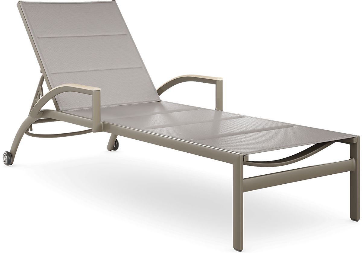 Solana Taupe Colors,Light Wood Beige Aluminum Outdoor Chaise - Rooms To Go