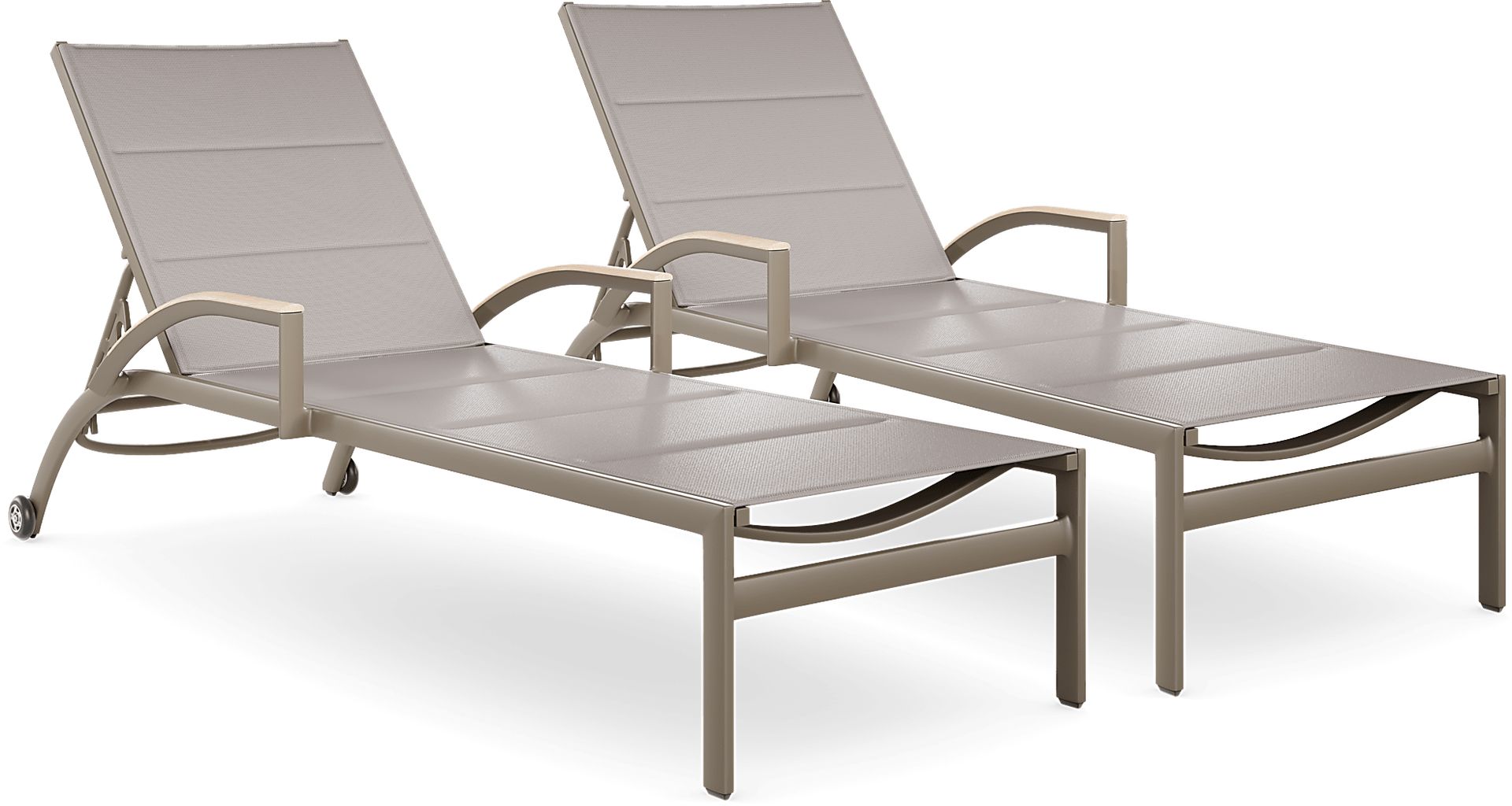 Solana Taupe Outdoor Chaises, Set of 2 - Image 1