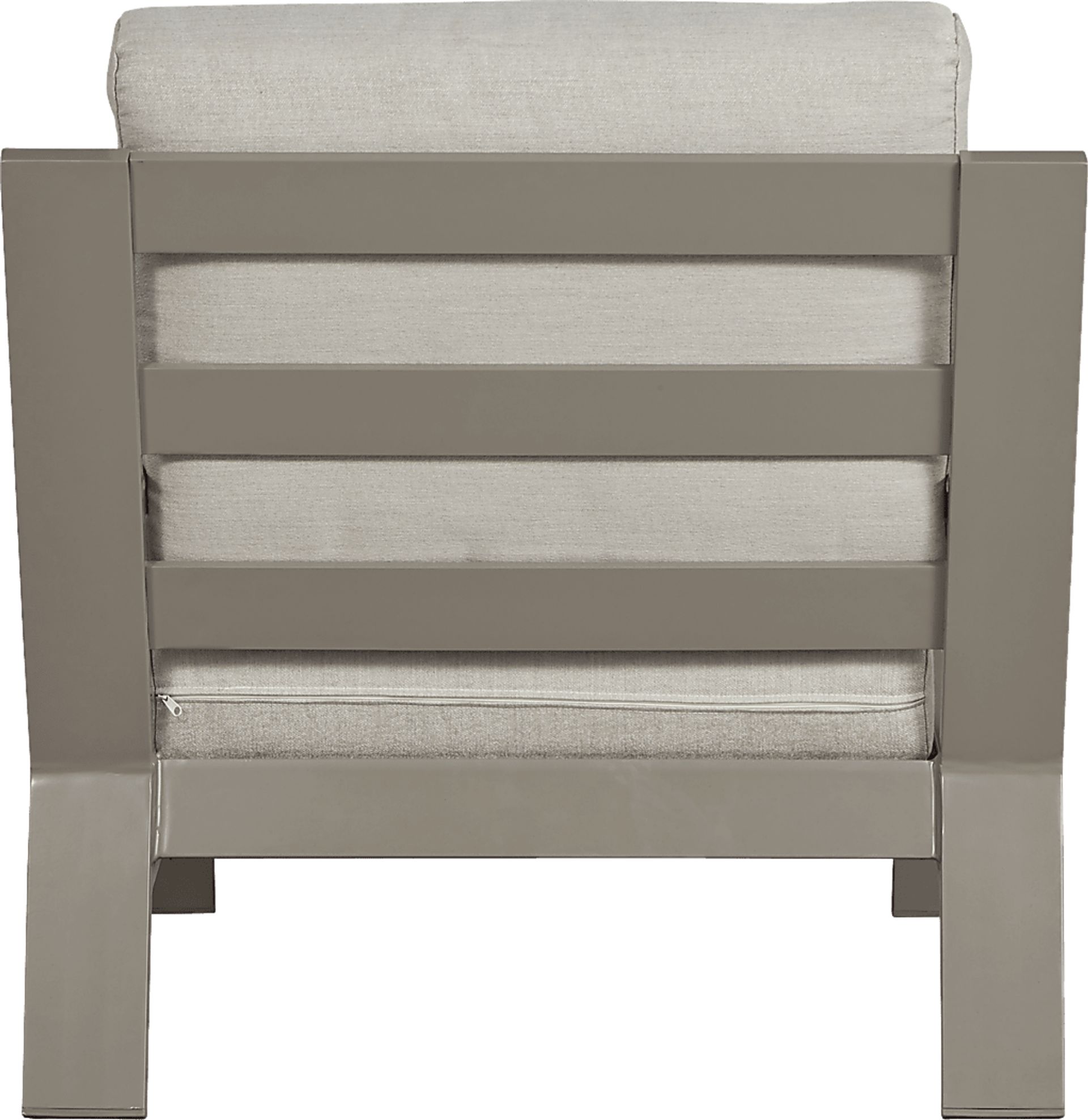 Solana Taupe Outdoor Club Chair with Beige Cushions - Image 4