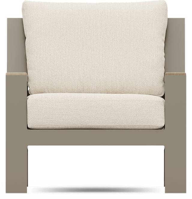 Solana Taupe Outdoor Club Chair with Bisque Cushions - Thumbnail - Image 3