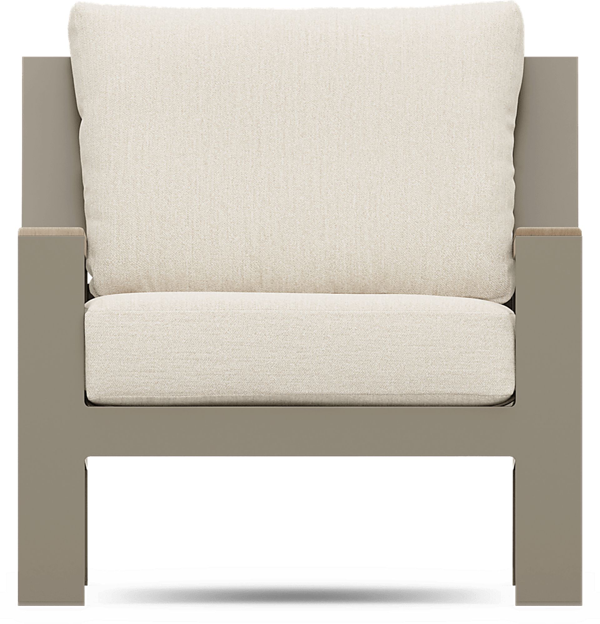 Solana Taupe Outdoor Club Chair with Bisque Cushions - Image 3