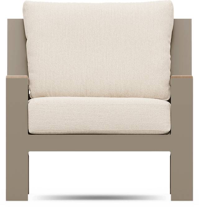 Solana Taupe Outdoor Club Chair with Bisque Cushions - Thumbnail - Image 3