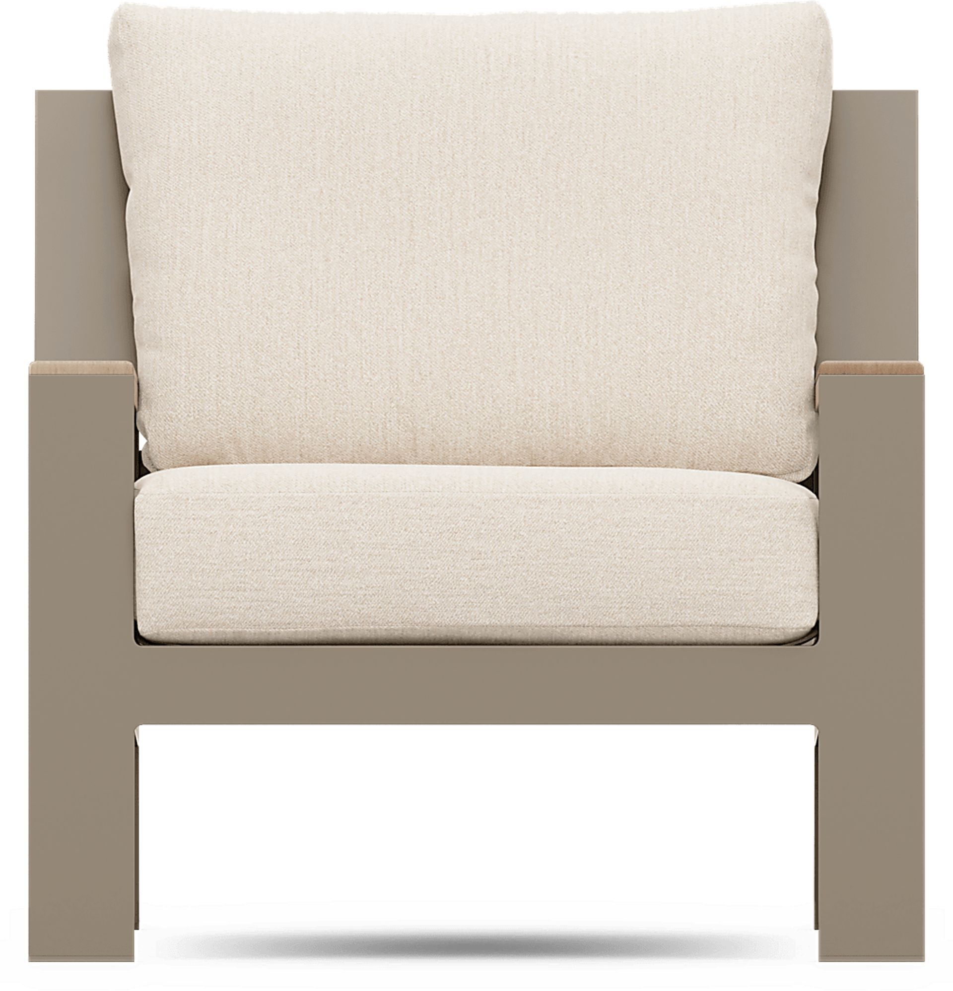 Solana Taupe Outdoor Club Chair with Bisque Cushions - Image 3