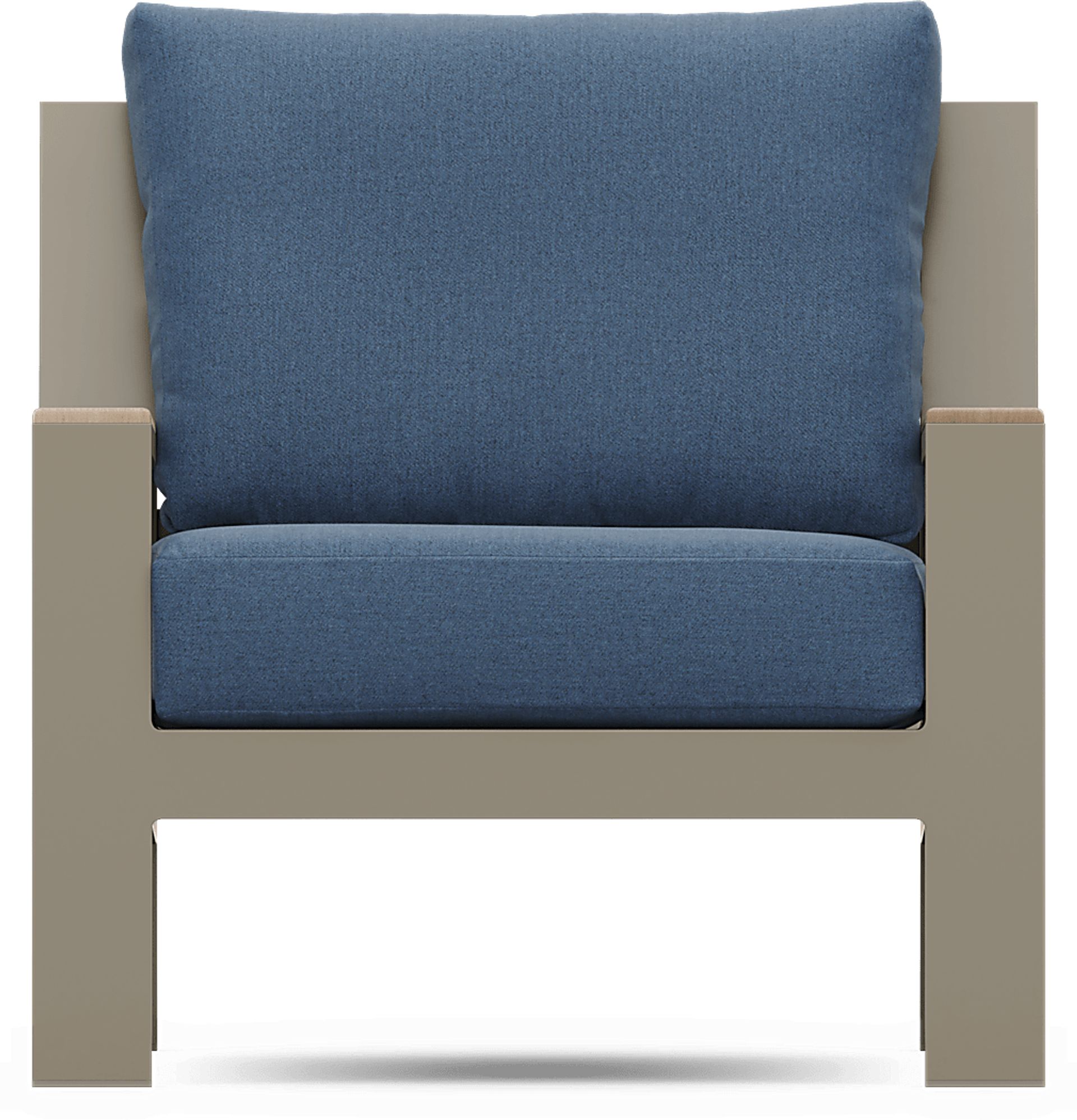 Solana Taupe Outdoor Club Chair with Blueberry Cushions - Image 3