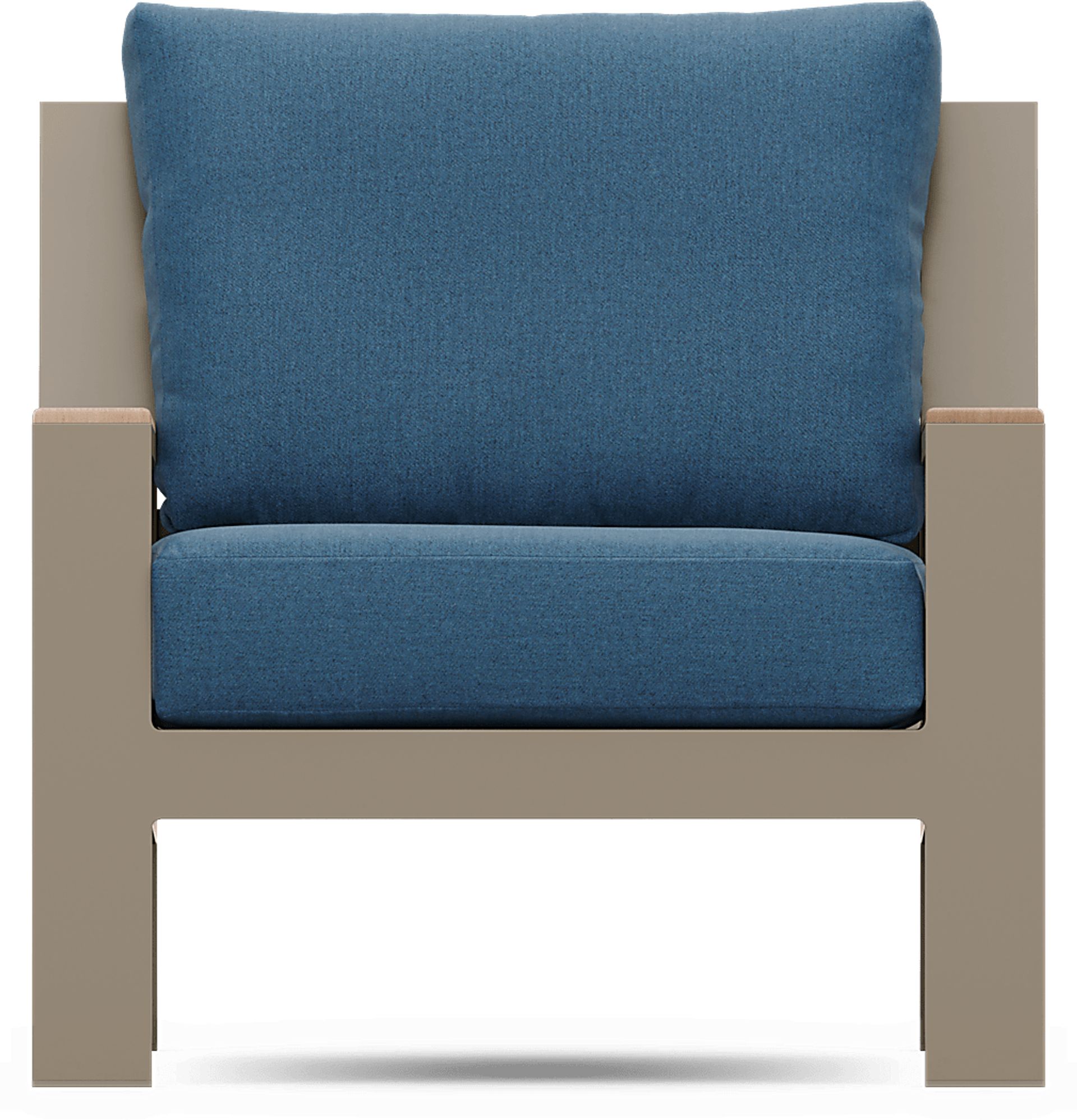 Solana Taupe 4 Pc Outdoor Sofa Seating Set With Blueberry Cushions - Image 5