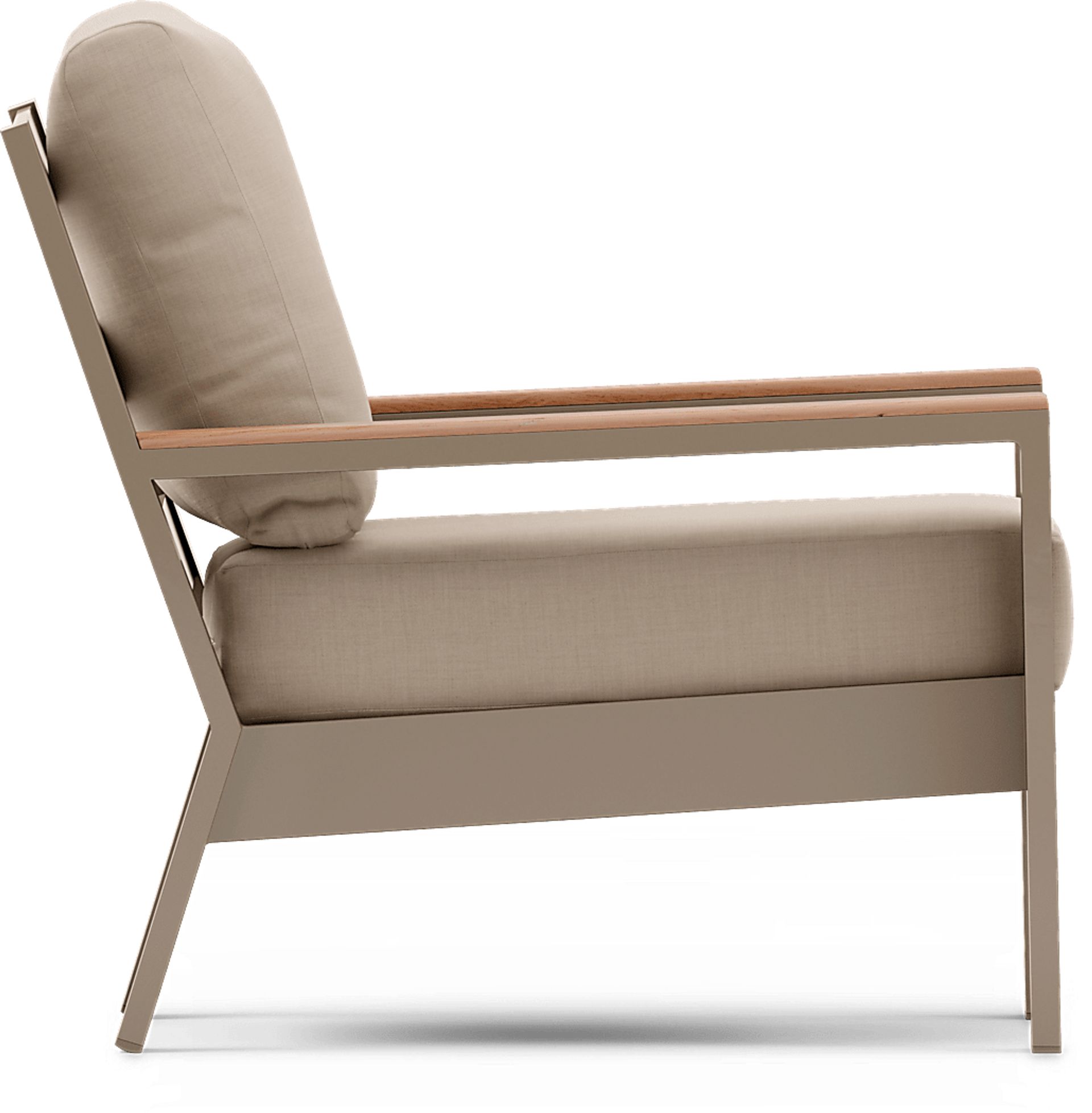 Solana Taupe Outdoor Club Chair with Buff Cushions - Image 3