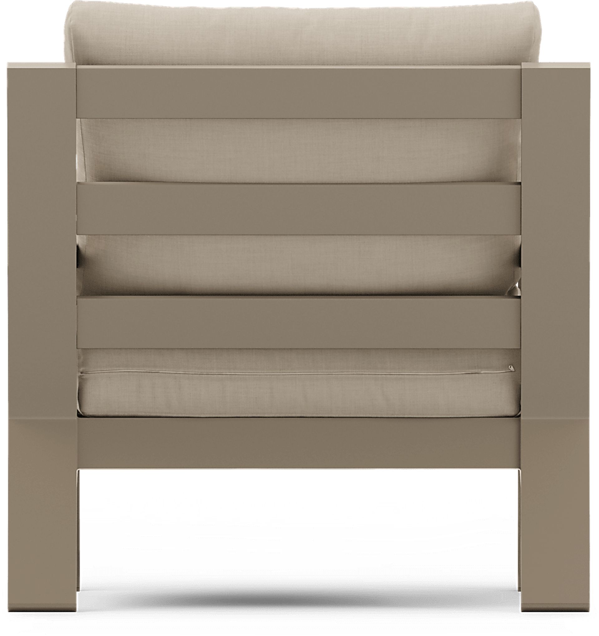 Solana Taupe Outdoor Club Chair with Buff Cushions - Image 4