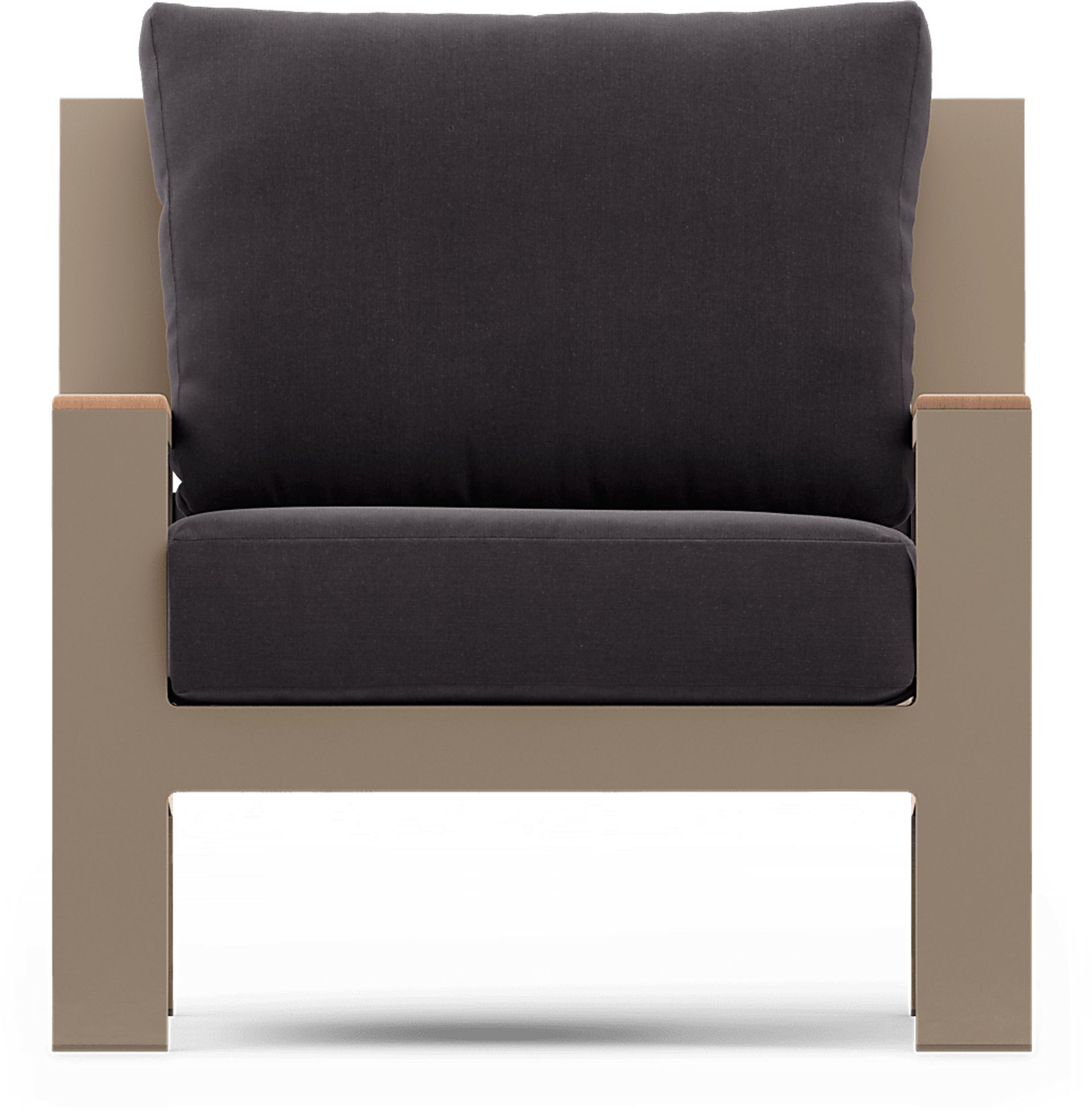 Solana Taupe 4 Pc Outdoor Loveseat Seating Set With Charcoal Cushions - Image 7