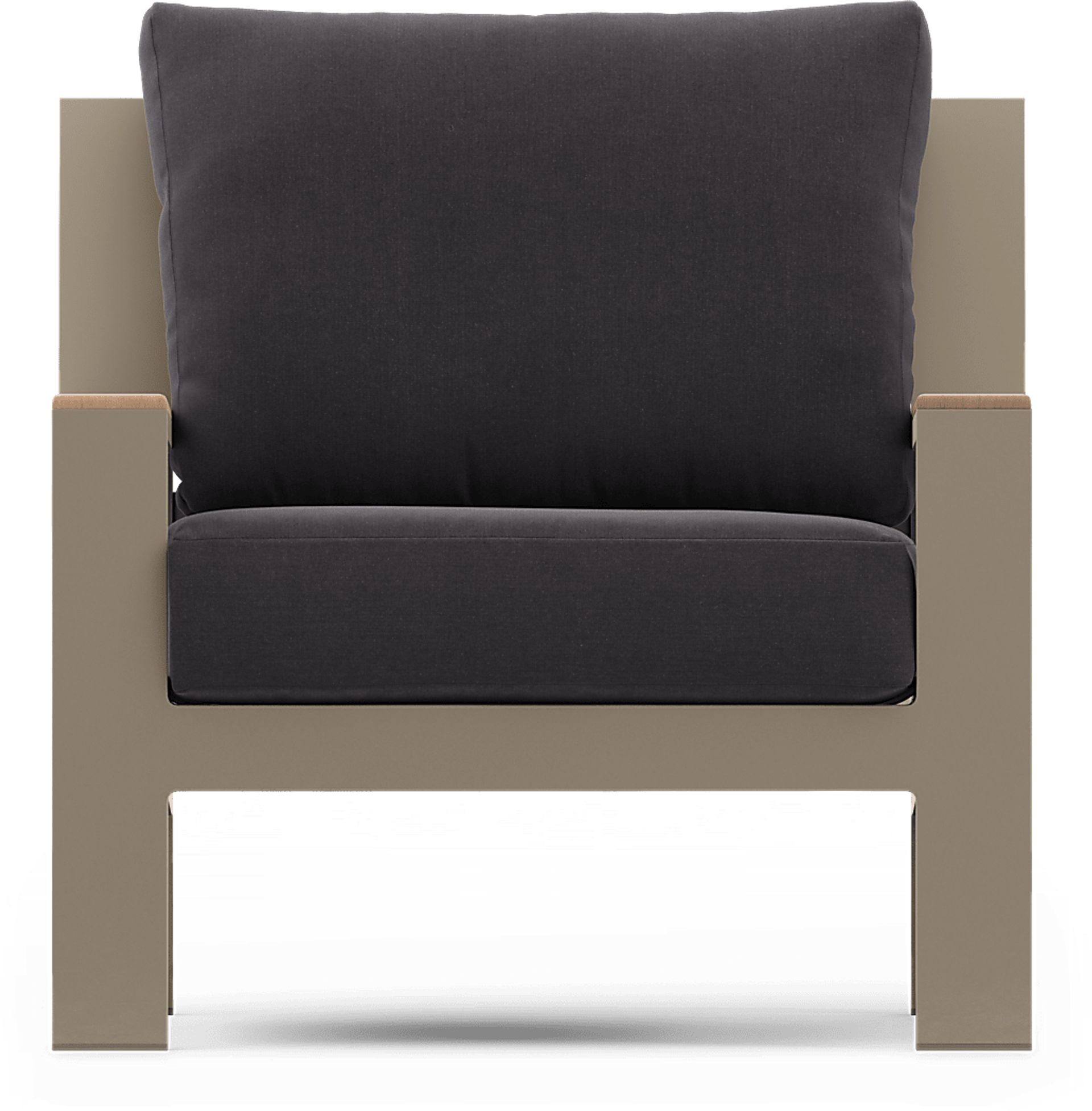Solana Taupe Outdoor Club Chair with Charcoal Cushions - Image 3