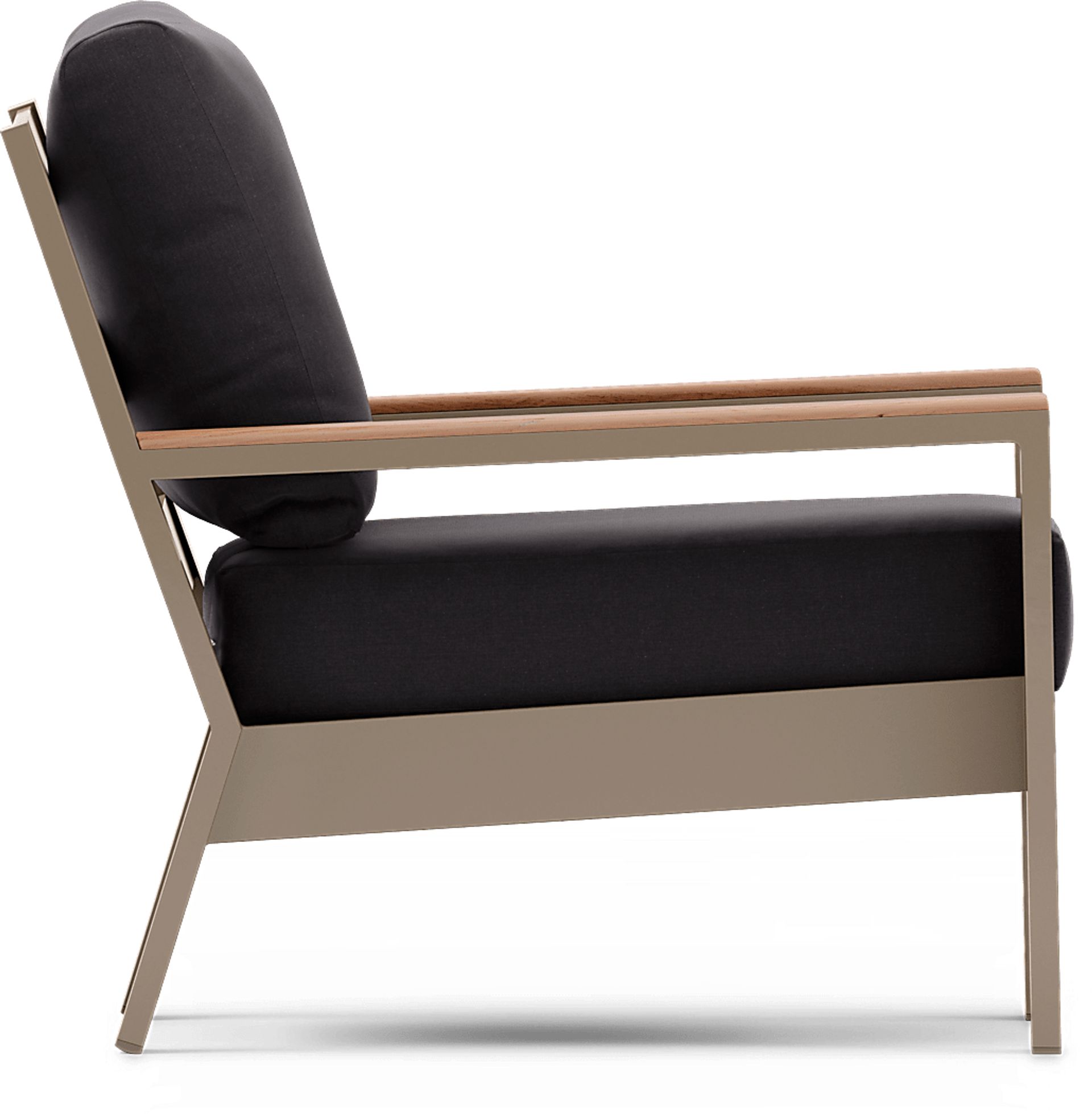 Solana Taupe Outdoor Club Chair with Charcoal Cushions - Image 4