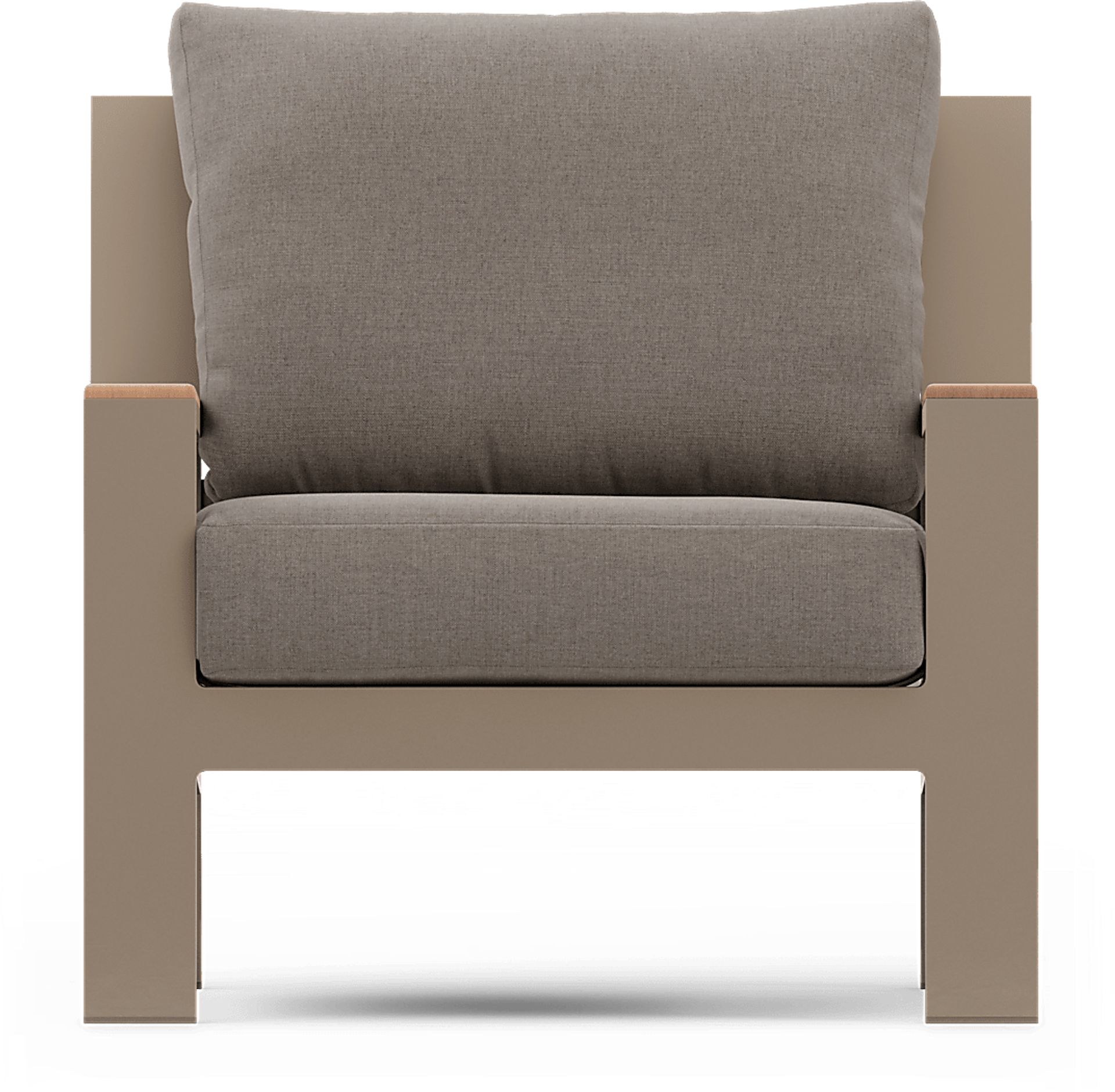 Solana Taupe 4 Pc Outdoor Loveseat Seating Set With Mushroom Cushions - Image 7