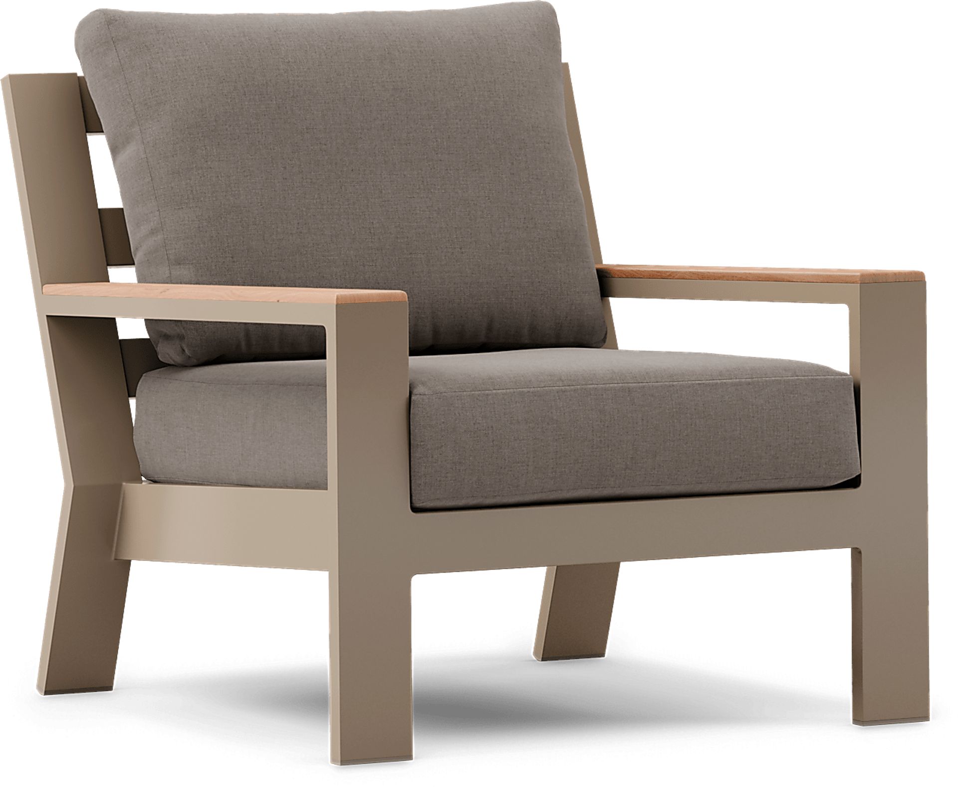 Solana Taupe 4 Pc Outdoor Loveseat Seating Set With Mushroom Cushions - Image 6