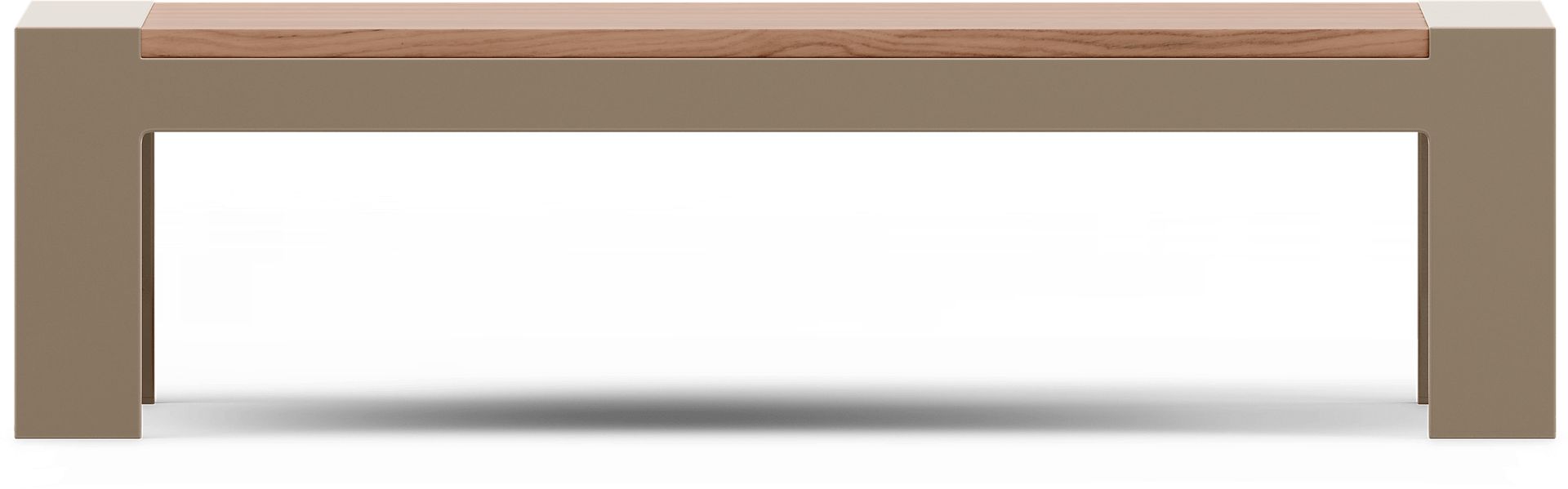 Solana Taupe Outdoor Cocktail Table with Teak Top - Image 2