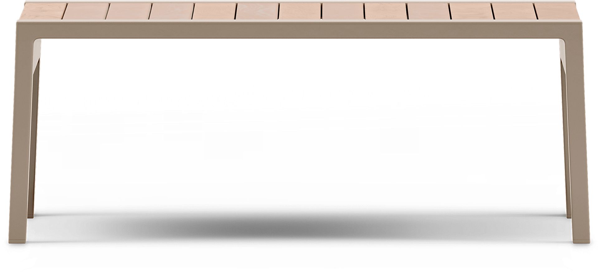 Solana Taupe Outdoor Cocktail Table with Teak Top - Image 3