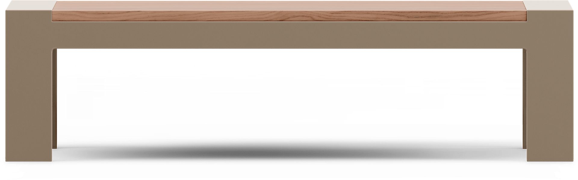Solana Taupe Outdoor Cocktail Table with Teak Top - Image 2