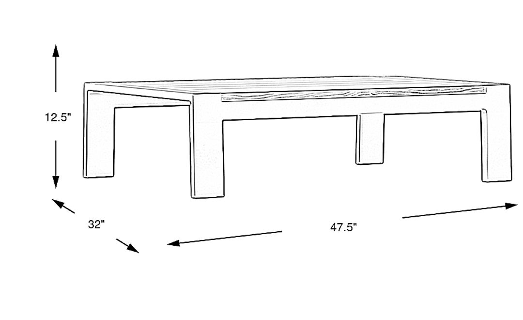 Solana Taupe Outdoor Cocktail Table with Teak Top