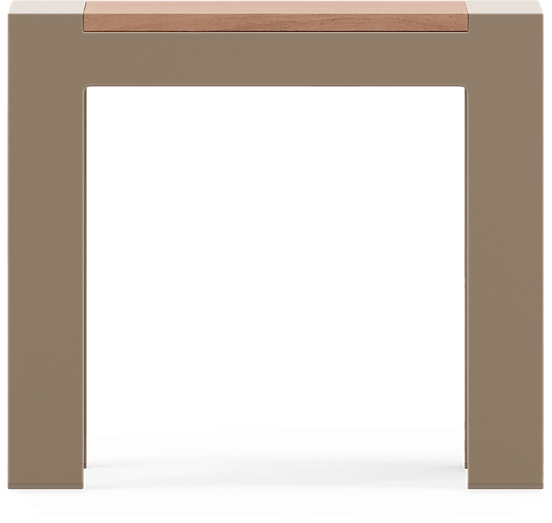Solana Taupe Outdoor End Table with Teak Top - Image 2