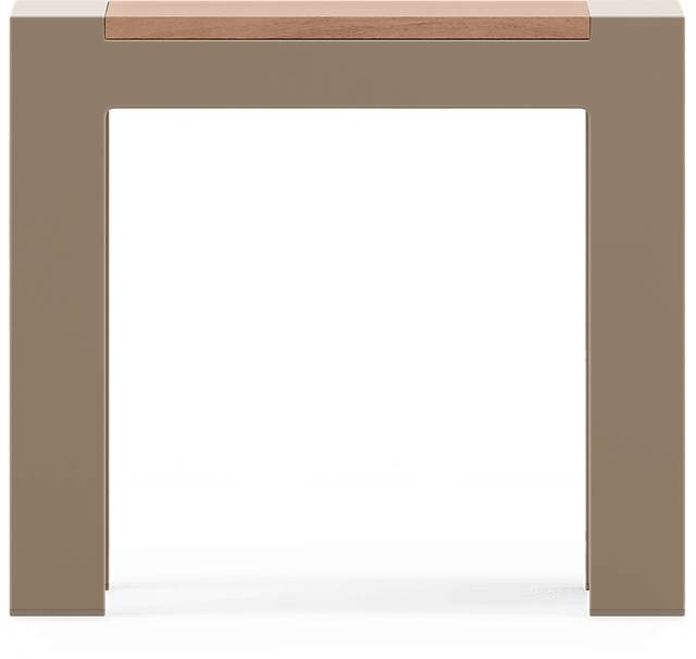 Solana Taupe Outdoor End Table with Teak Top - Thumbnail - Image 2