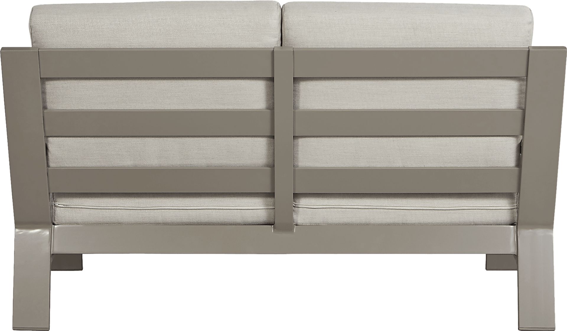 Solana Taupe Outdoor Loveseat with Beige Cushions - Image 3