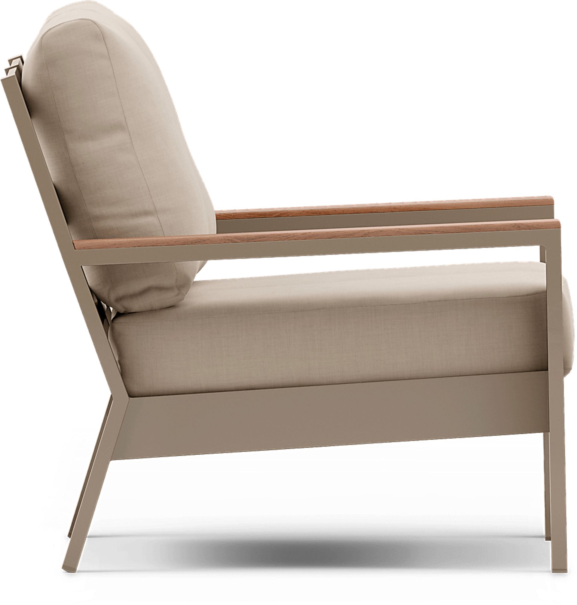 Solana Taupe 4 Pc Outdoor Loveseat Seating Set With Buff Cushions - Image 4