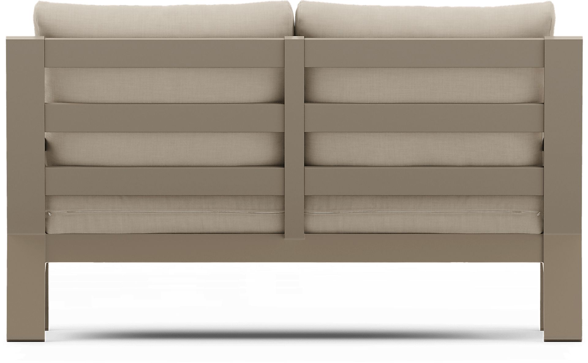 Solana Taupe 4 Pc Outdoor Loveseat Seating Set With Buff Cushions - Image 5