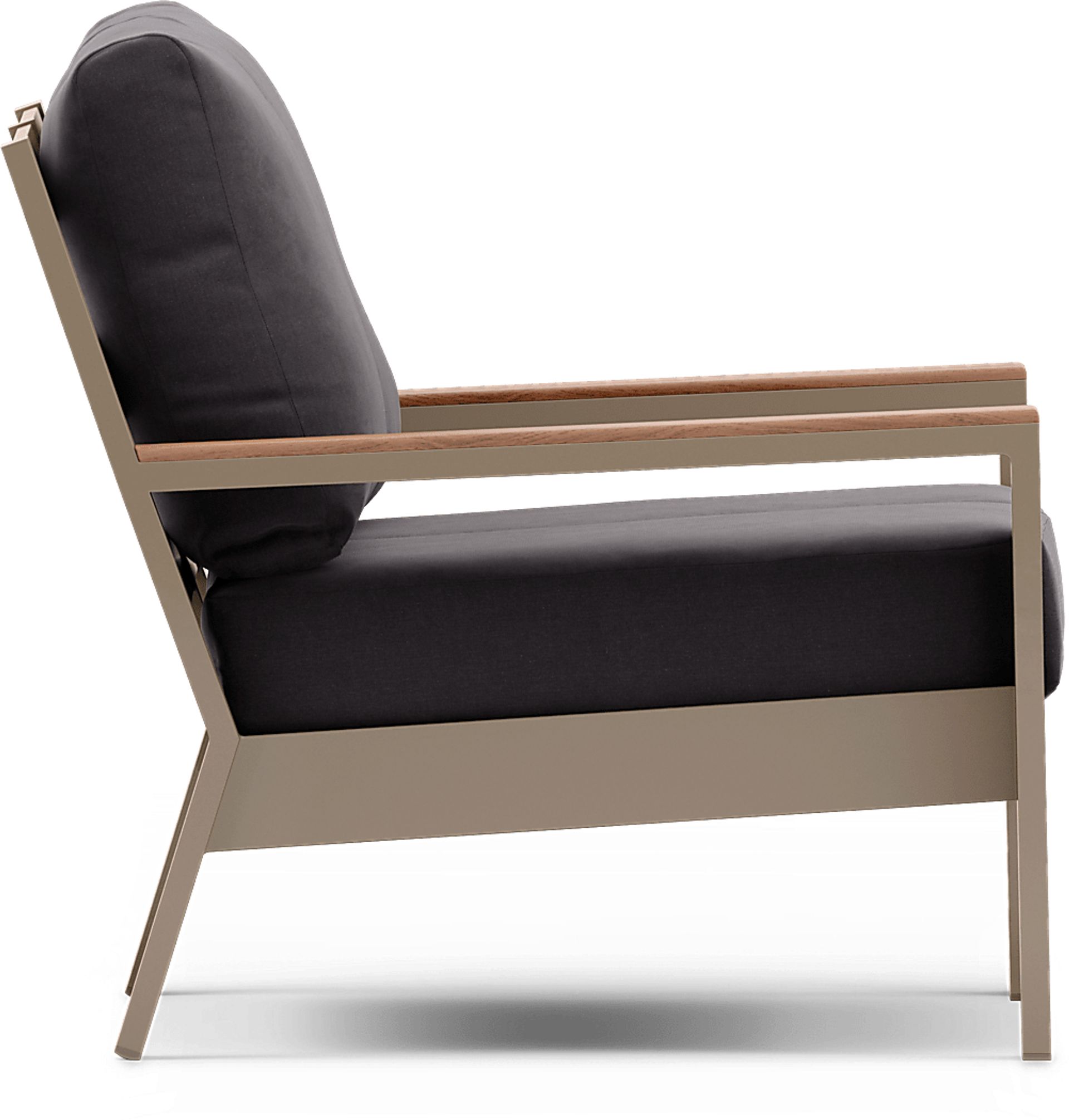 Solana Taupe Outdoor Loveseat with Charcoal Cushions - Image 3