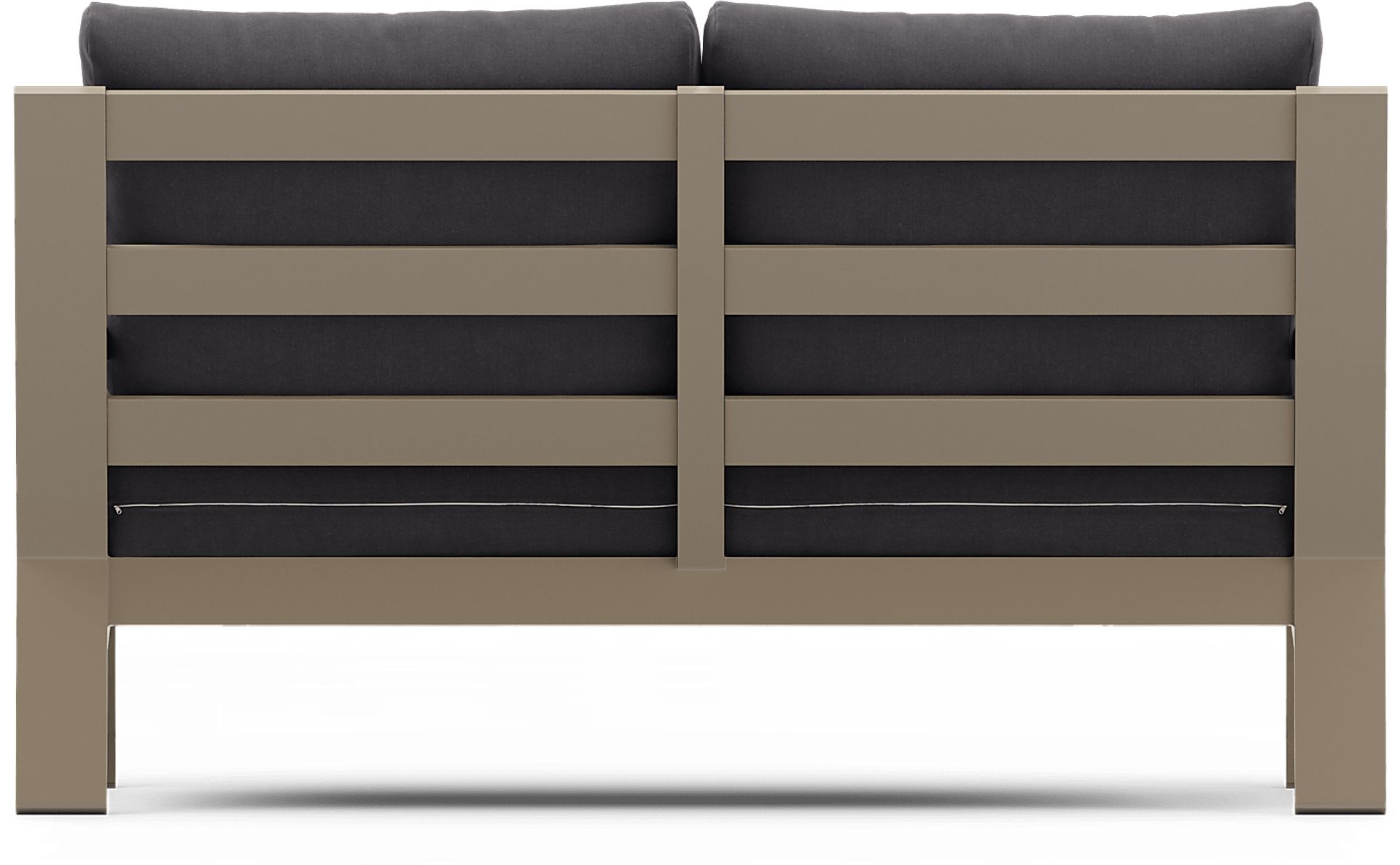 Solana Taupe Outdoor Loveseat with Charcoal Cushions - Image 4