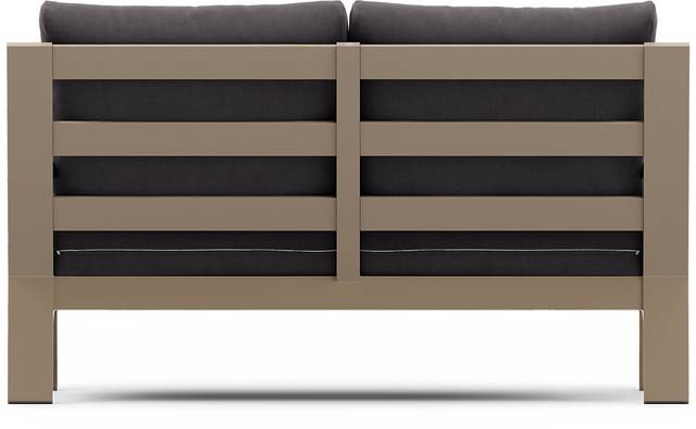 Solana Taupe 4 Pc Outdoor Loveseat Seating Set With Charcoal Cushions - Thumbnail - Image 5