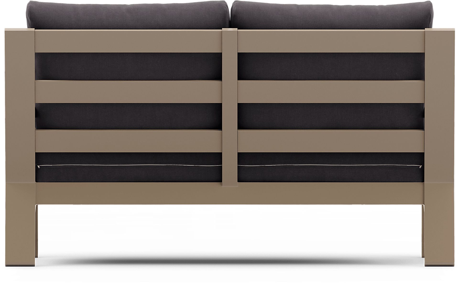 Solana Taupe 4 Pc Outdoor Loveseat Seating Set With Charcoal Cushions - Image 5
