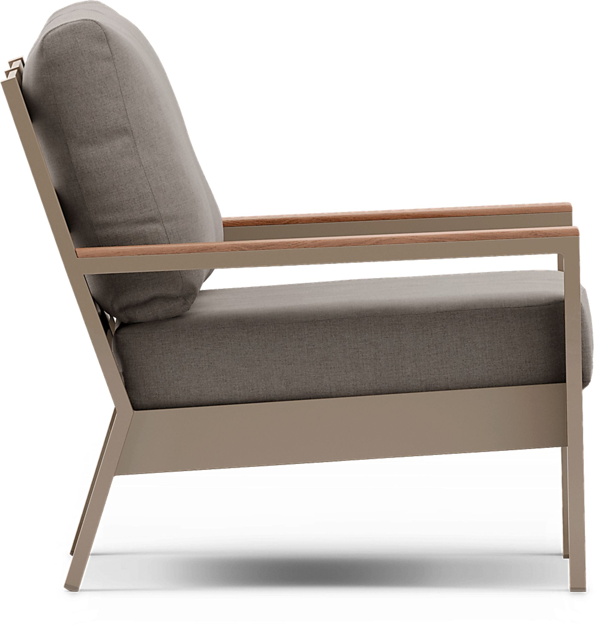 Solana Taupe 4 Pc Outdoor Loveseat Seating Set With Mushroom Cushions - Image 4