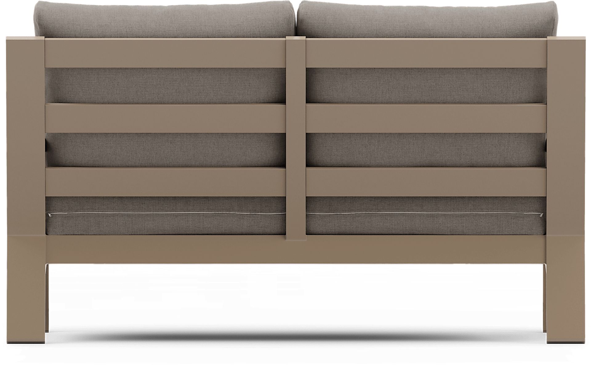 Solana Taupe 4 Pc Outdoor Loveseat Seating Set With Mushroom Cushions - Image 5