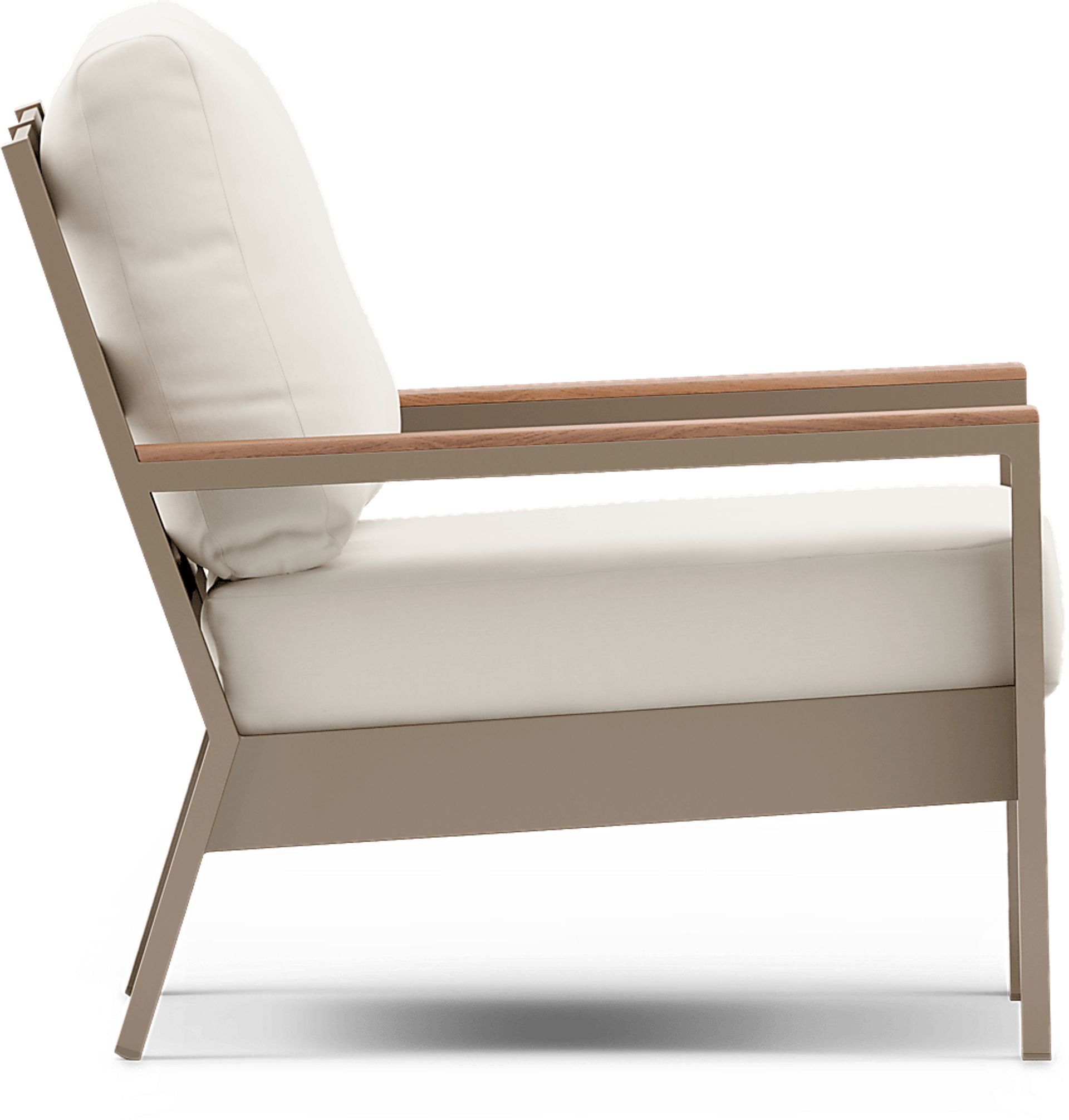 Solana Taupe 4 Pc Outdoor Loveseat Seating Set With Natural Cushions - Image 4
