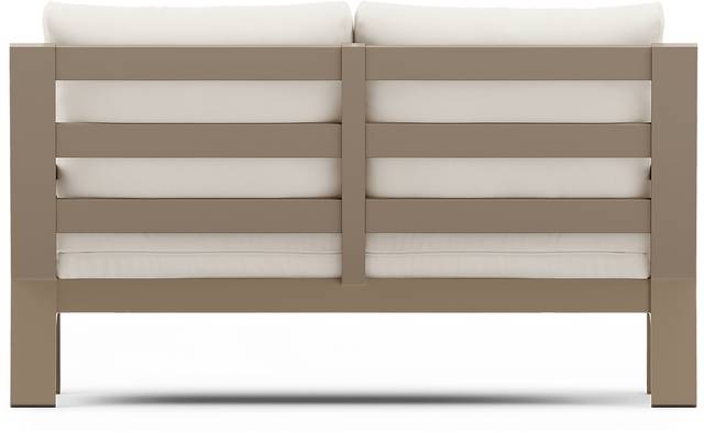Solana Taupe 4 Pc Outdoor Loveseat Seating Set With Natural Cushions - Thumbnail - Image 5