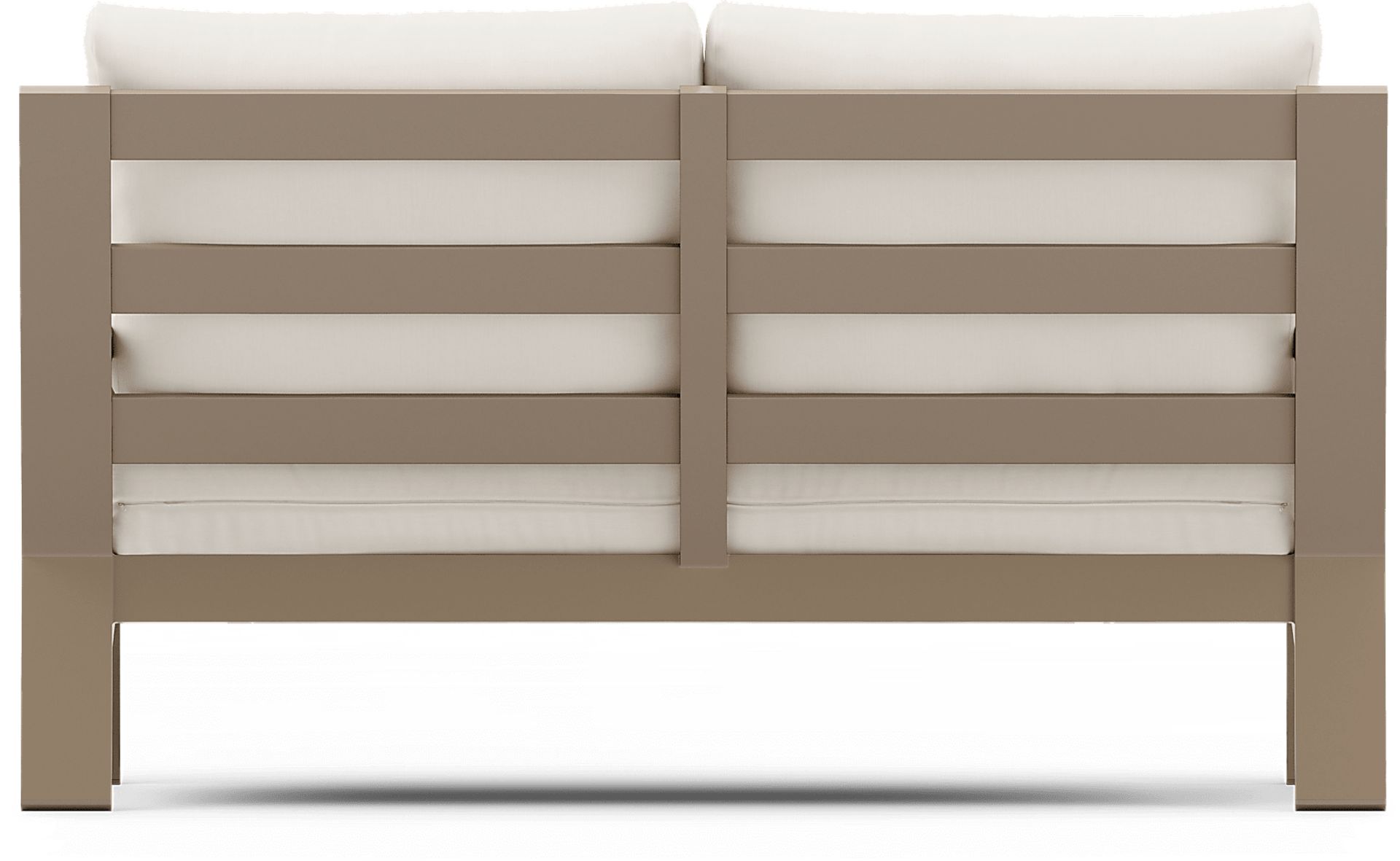 Solana Taupe 4 Pc Outdoor Loveseat Seating Set With Natural Cushions - Image 5