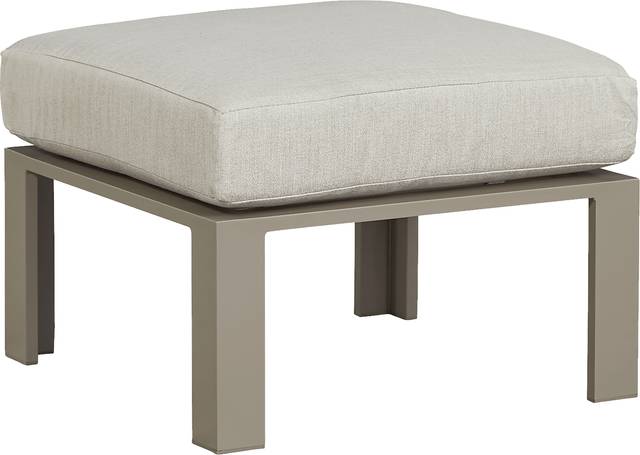 Solana Taupe Outdoor Ottoman with Beige Cushion - Thumbnail - Image 1