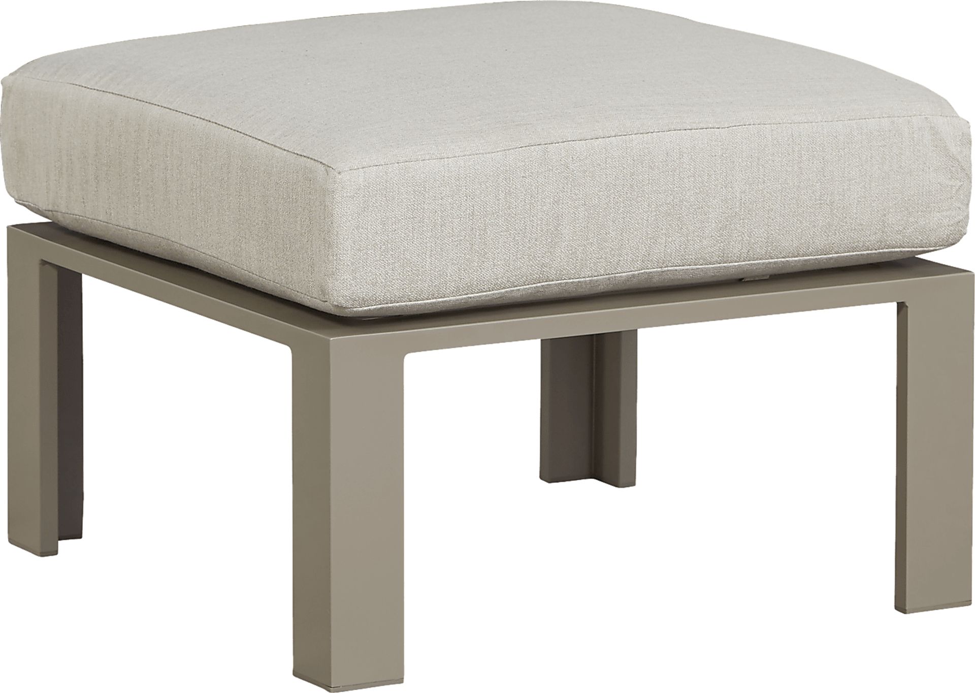 Solana Taupe Outdoor Ottoman with Beige Cushion - Image 1