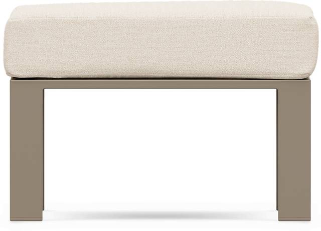 Solana Taupe Outdoor Ottoman with Bisque Cushion - Thumbnail - Image 2