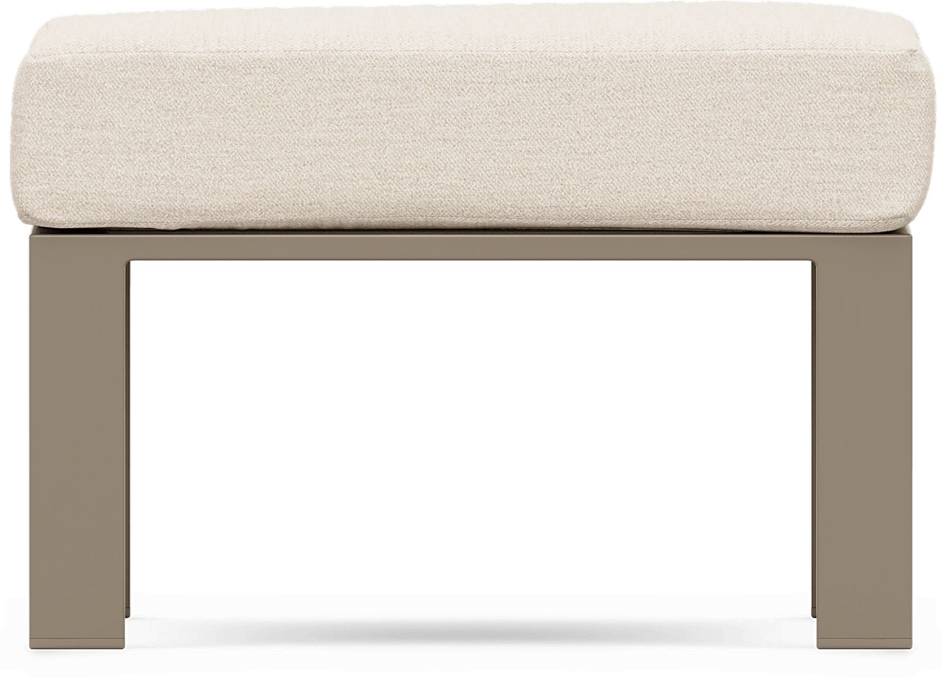 Solana Taupe Outdoor Ottoman with Bisque Cushion - Image 2