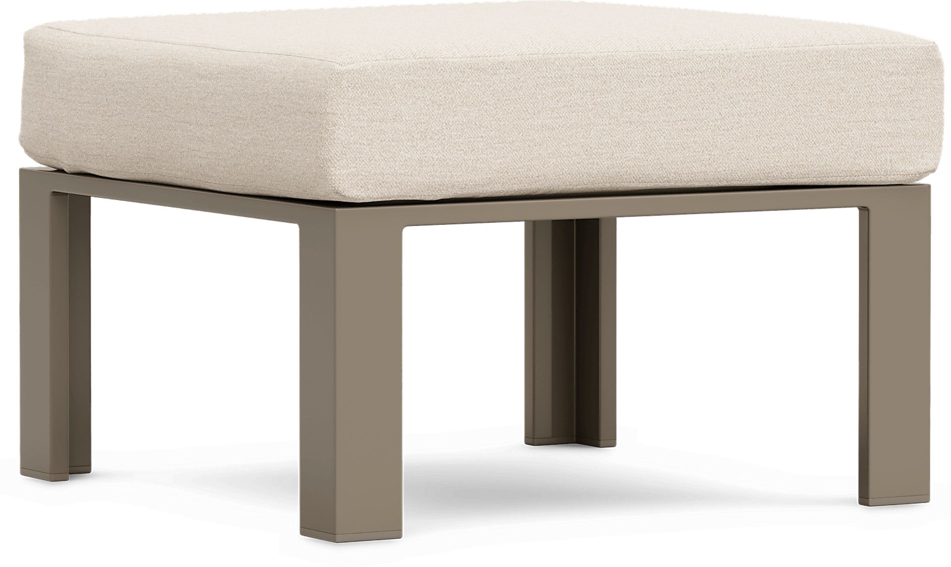 Solana Taupe Outdoor Ottoman with Bisque Cushion - Image 1