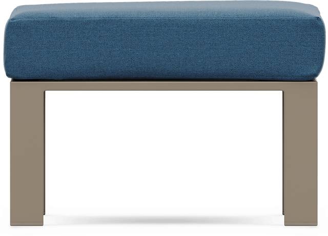 Solana Taupe Outdoor Ottoman with Blueberry Cushion - Thumbnail - Image 2
